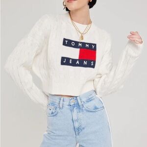 Tommy Hilfiger Cream Cable Knit Sweater